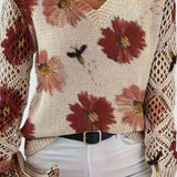 AURÉLIE™ – ELEGANT STRIKTRØJE MED BLOMSTERPRINT