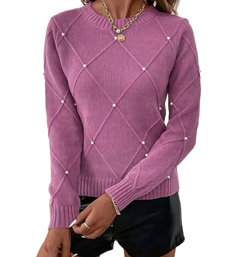 ELEGANT PERLE™ – STRIKTRØJE MED PERLER OG FEMININ ELEGANCE