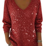 AYLISE™ - FESTLIG DAMESTRØJE MED V-HALS