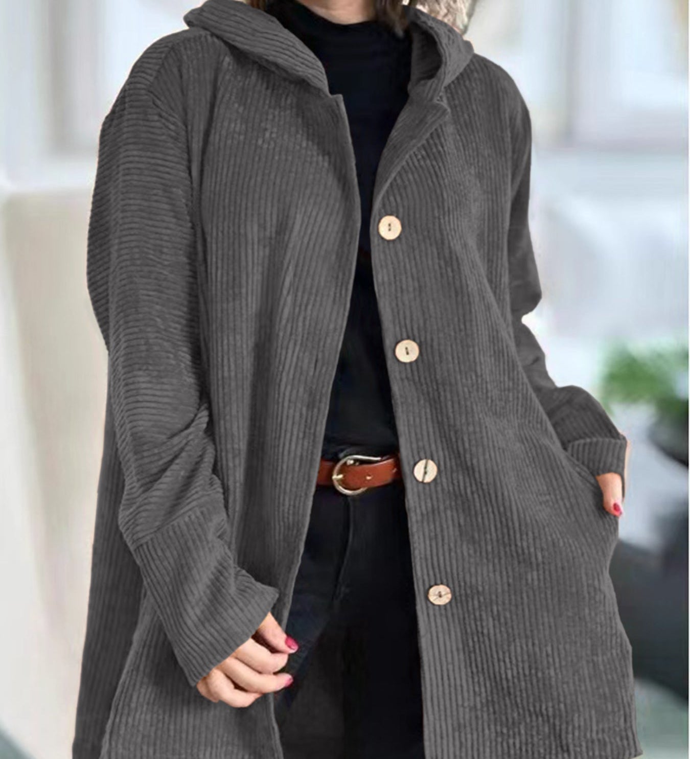 CORDIA™ – HYGGELIG CORDFLØJLSJAKKE MED HÆTTE