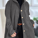 CORDIA™ – HYGGELIG CORDFLØJLSJAKKE MED HÆTTE