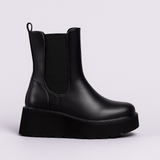 BOMBAY™ – SORTE ANFIBI ANKELSTØVLER MED ELASTIKINDSAT OG PLATFORM SÅL