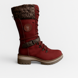 IARA™ – HØJE DAMESTØVLER MED STRIKDETALJE OG SPÆNDE