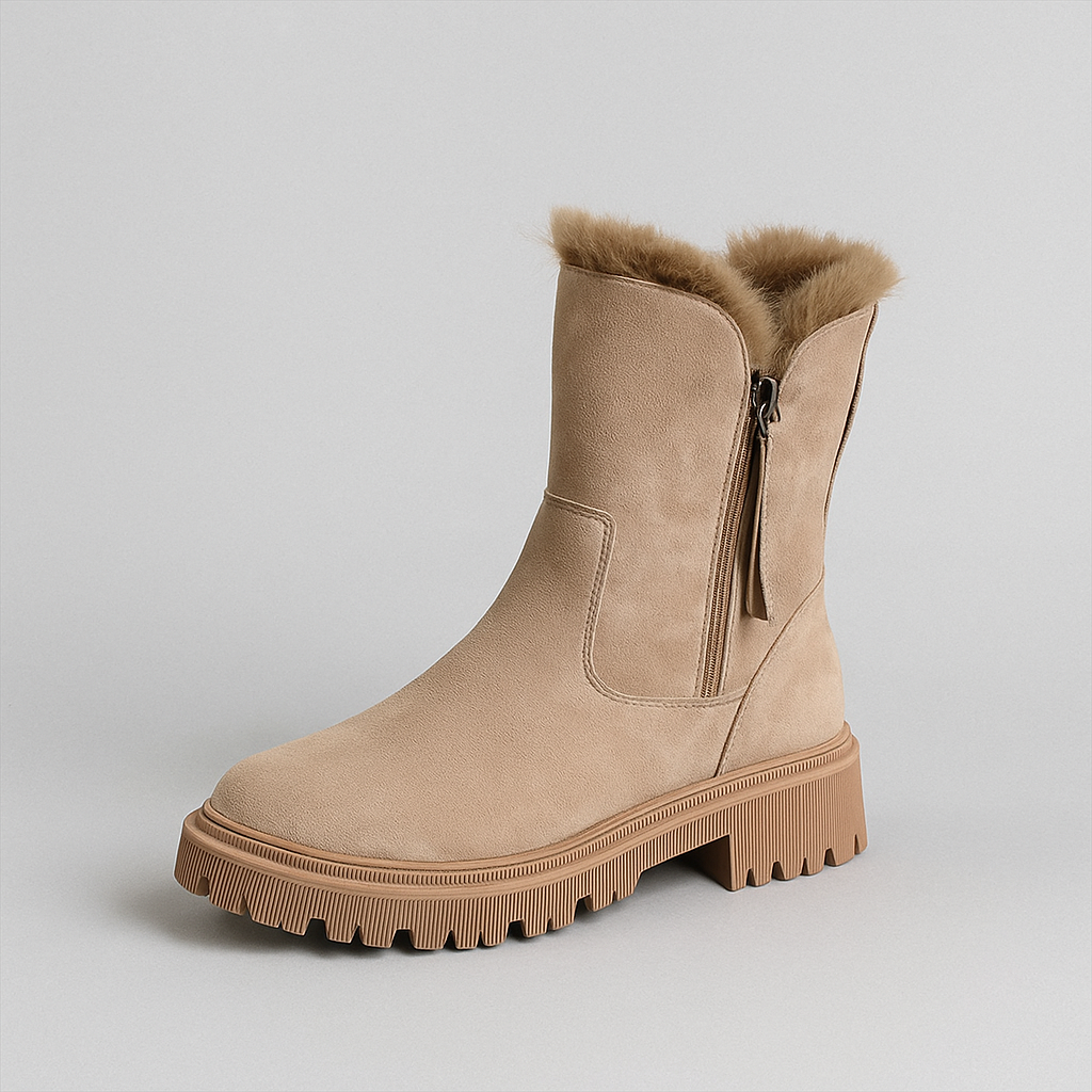 TEMA™ – VINTERSTØVLER I RUSKIND MED PELSFOR