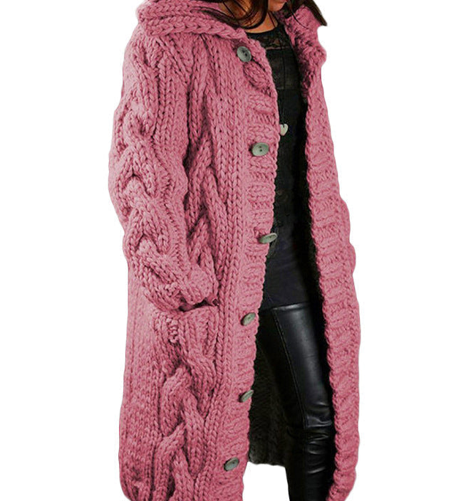 HELENA™ – LANG OG TYK STRIKCARDIGAN MED ELEGANTT UDTRYK