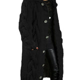 HELENA™ – LANG OG TYK STRIKCARDIGAN MED ELEGANTT UDTRYK