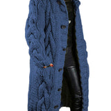 HELENA™ – LANG OG TYK STRIKCARDIGAN MED ELEGANTT UDTRYK