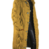 HELENA™ – LANG OG TYK STRIKCARDIGAN MED ELEGANTT UDTRYK