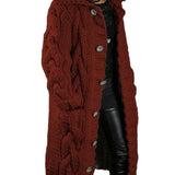 HELENA™ – LANG OG TYK STRIKCARDIGAN MED ELEGANTT UDTRYK