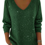 AYLISE™ - FESTLIG DAMESTRØJE MED V-HALS