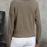 MAHALIA™ – KABELSTRIKKET SWEATER MED KRAVE