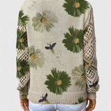AURÉLIE™ – ELEGANT STRIKTRØJE MED BLOMSTERPRINT