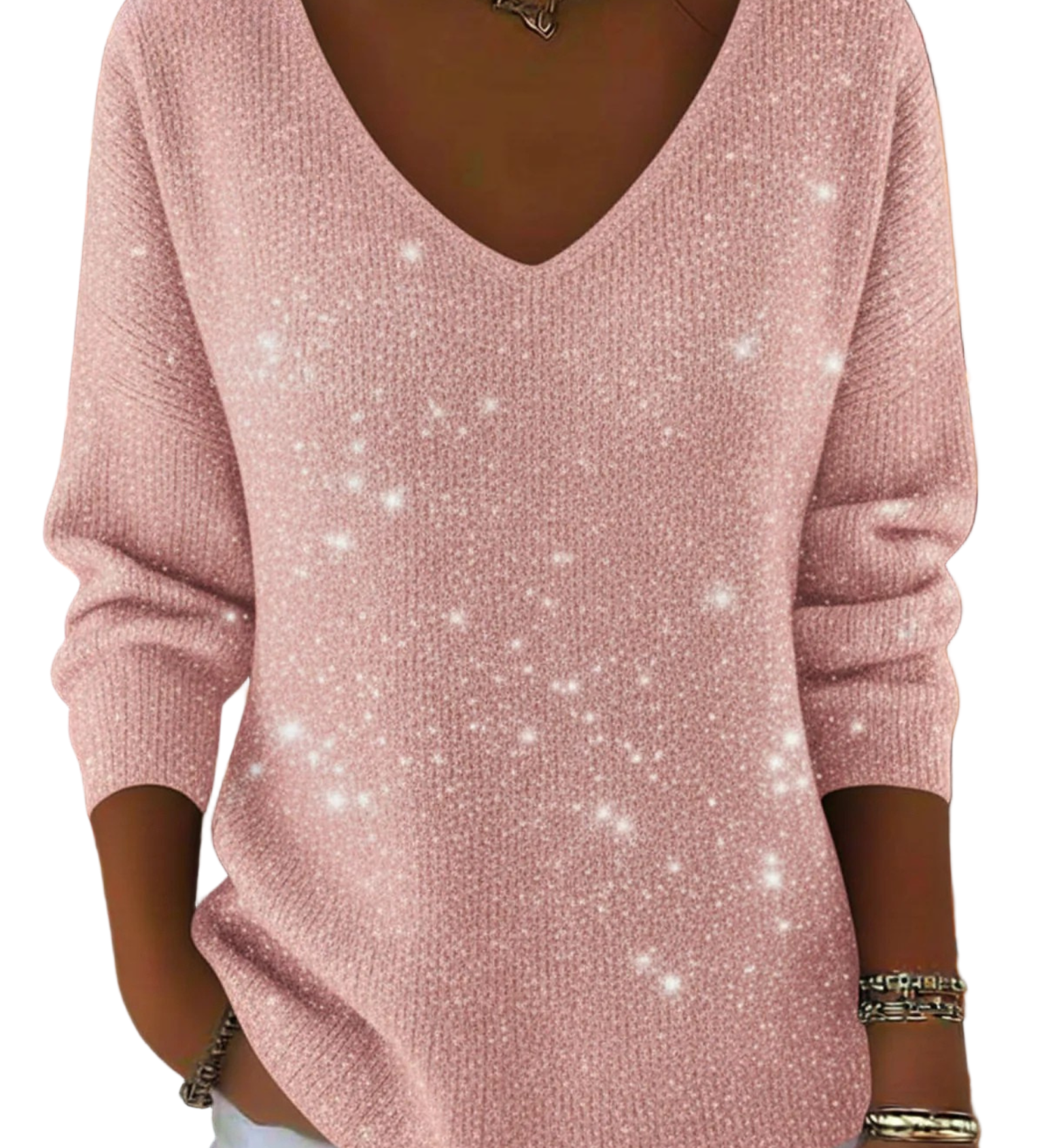 AYLISE™ - FESTLIG DAMESTRØJE MED V-HALS