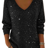 AYLISE™ - FESTLIG DAMESTRØJE MED V-HALS