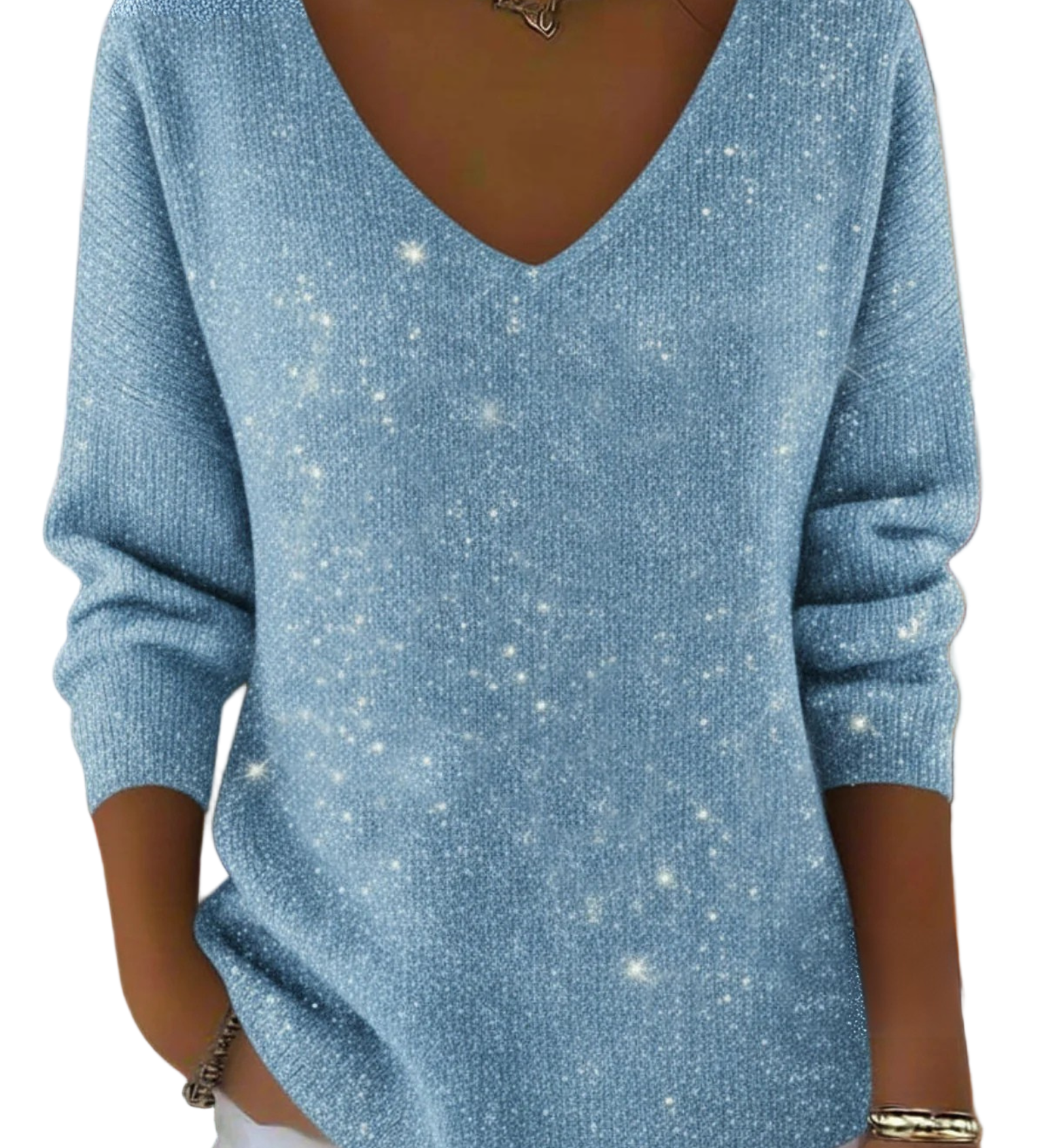 AYLISE™ - FESTLIG DAMESTRØJE MED V-HALS