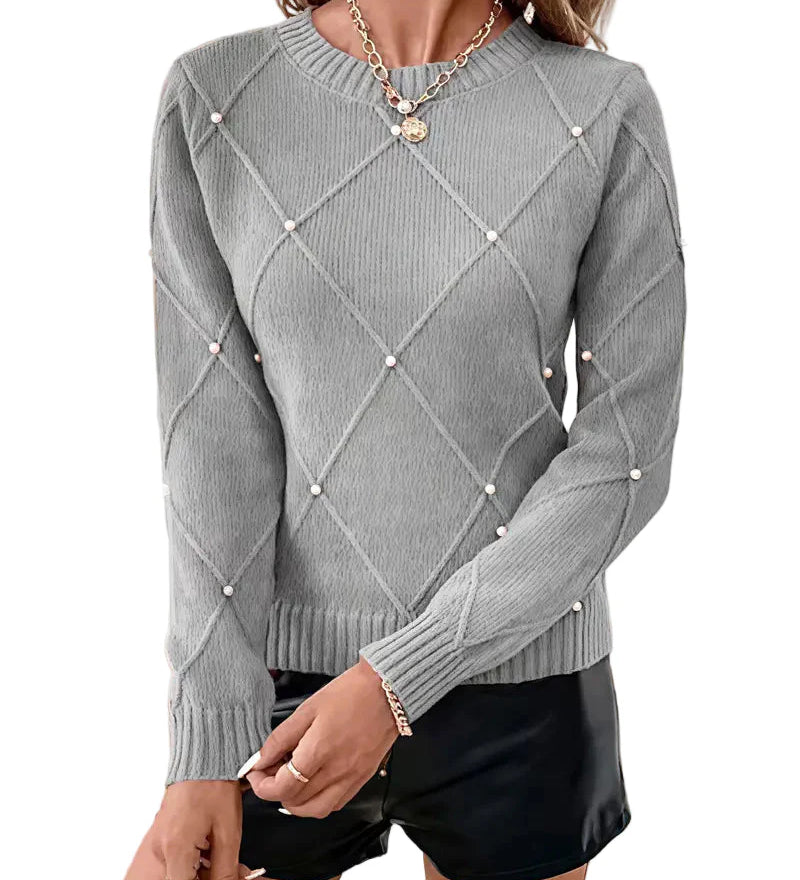 ELEGANT PERLE™ – STRIKTRØJE MED PERLER OG FEMININ ELEGANCE