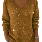 AYLISE™ - FESTLIG DAMESTRØJE MED V-HALS