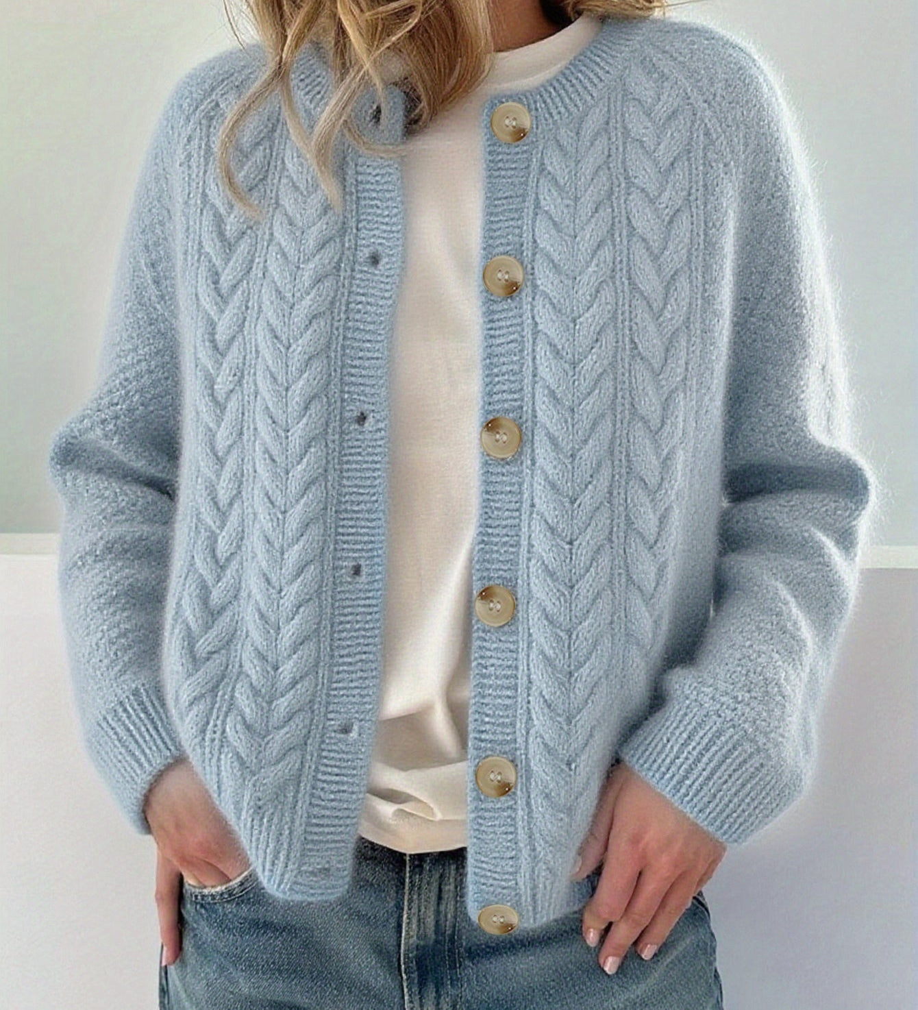 DWINA™ – STRIKKET CARDIGAN MED KNAPPER
