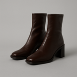 NATALIA™ – STØVLER MED BLOKHÆL OG FIRKANTET SNUDE