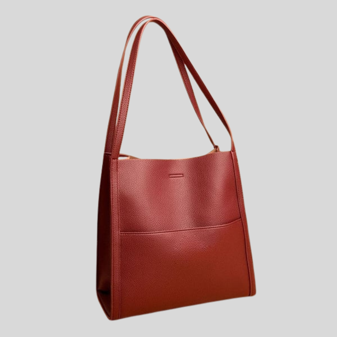 FLEUR™ – ENSFARVET, ENKEL SKULDERTASKE I ÆGTE LÆDER