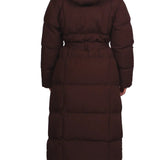 CARMEN™ – LANG VINTERJAKKE MED BÆLTE OG PUFFER-DESIGN