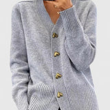 LORETTA™ – ELEGANT STRIKKET CARDIGAN MED KNAPPER