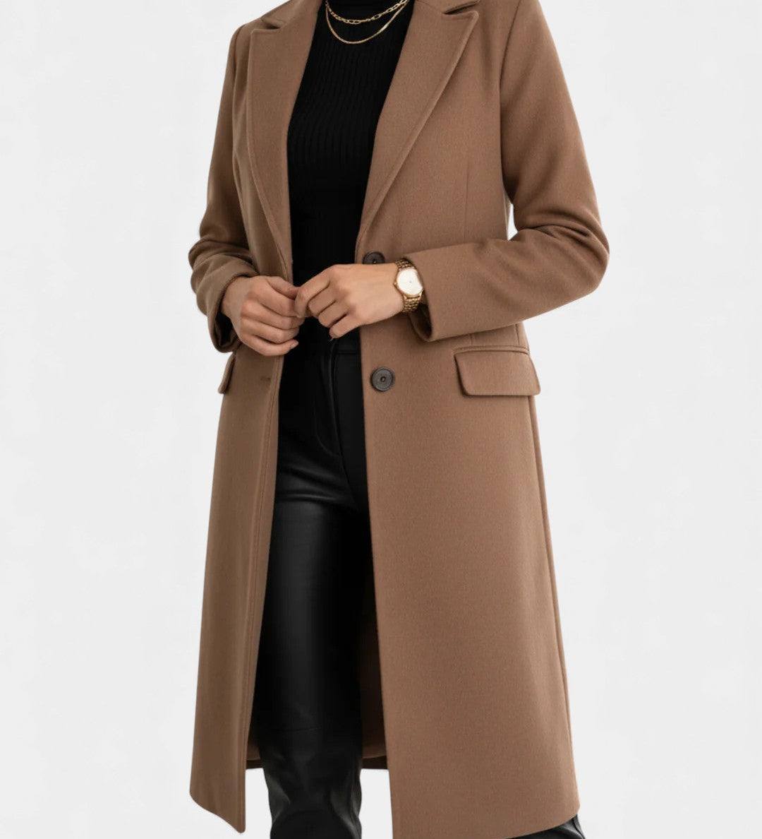 CARLOTA™ – ELEGANT LANG FRACHTMANTEL MED LØS PASFORM