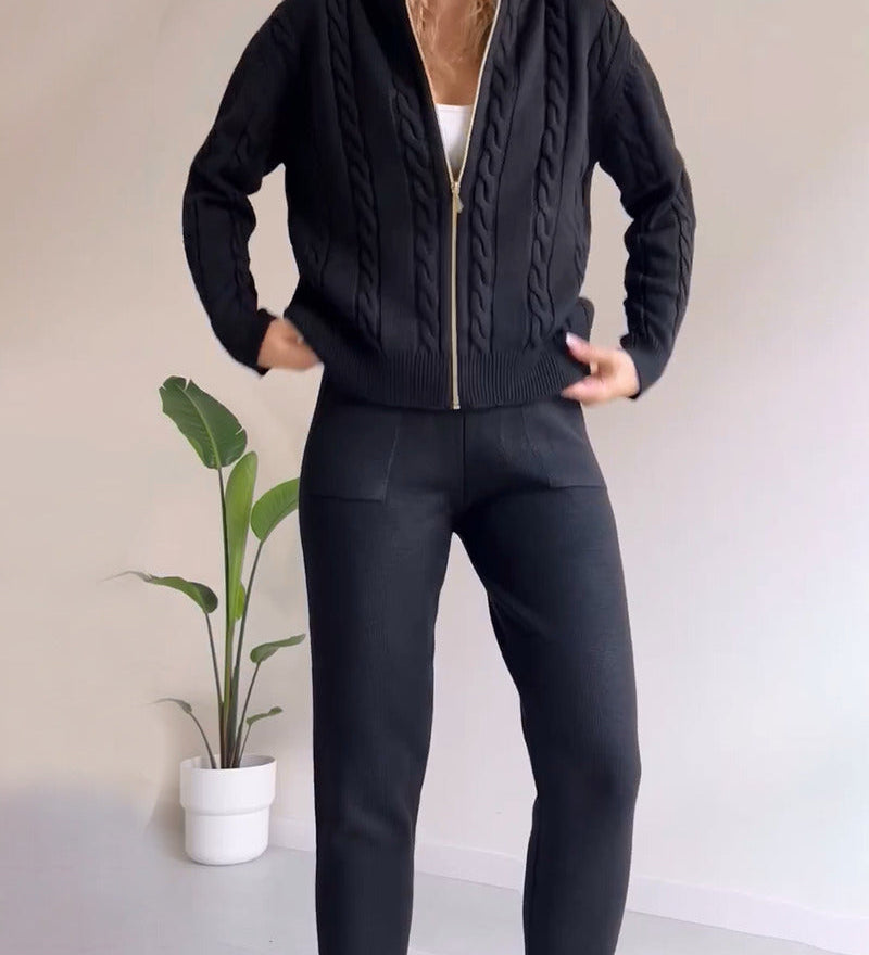 ANIA™ – CASUAL JACQUARD TO-DELT SÆT MED TWIST