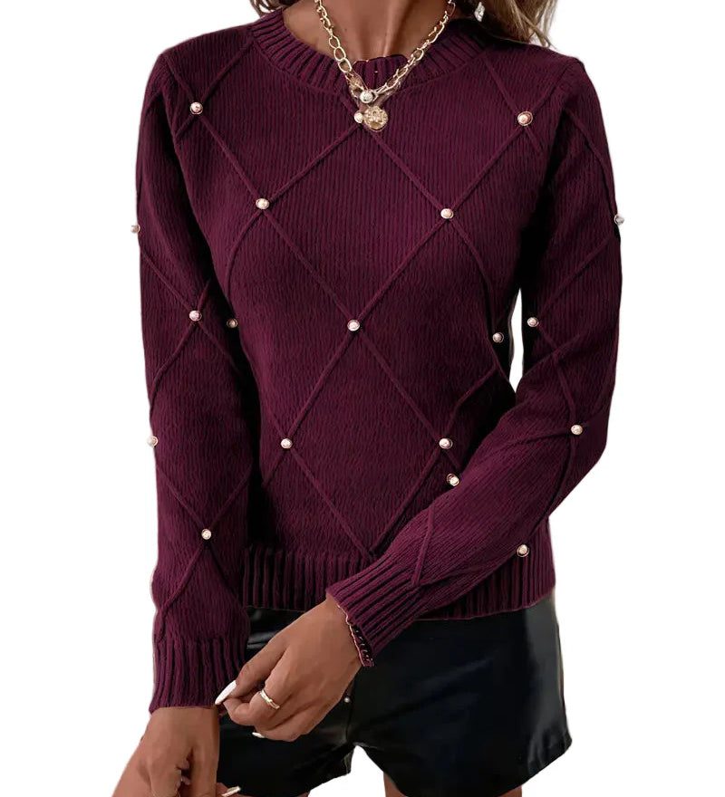 ELEGANT PERLE™ – STRIKTRØJE MED PERLER OG FEMININ ELEGANCE