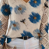 AURÉLIE™ – ELEGANT STRIKTRØJE MED BLOMSTERPRINT