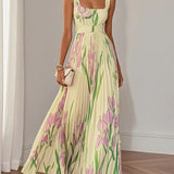 REVINA™ – ELEGANT LANG KJOLE MED BLOMSTERPRINT