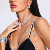 Riola™ – sæt med sølvhalskæde og matchende øreringe