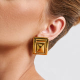 London™ – guldfarvede hoop-øreringe med moderne kant