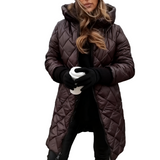 🎁Begrüßen Sie Weihnachten mit 50 % Rabatt💥Langer, gesteppter Daunenmantel mit Kapuze für Damen