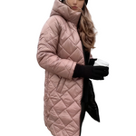 🎁Begrüßen Sie Weihnachten mit 50 % Rabatt💥Langer, gesteppter Daunenmantel mit Kapuze für Damen