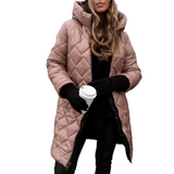 🎁Begrüßen Sie Weihnachten mit 50 % Rabatt💥Langer, gesteppter Daunenmantel mit Kapuze für Damen