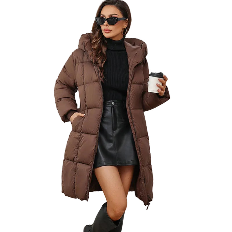 Warmer und kuscheliger, winddichter langer Wintermantel für Damen