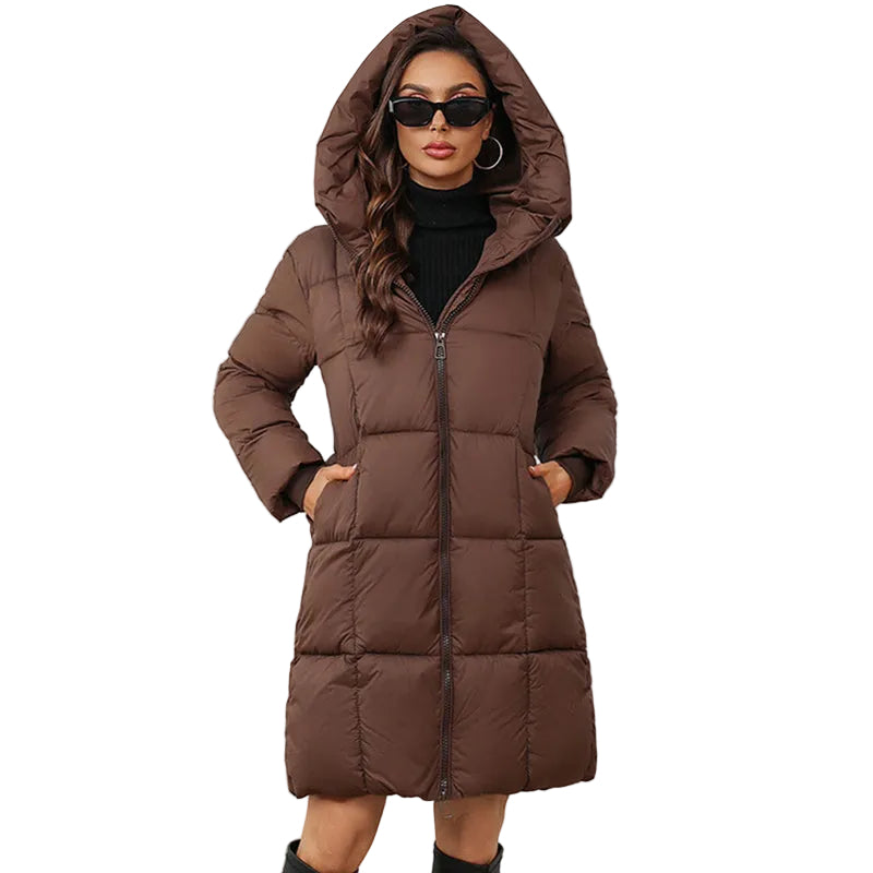 Warmer und kuscheliger, winddichter langer Wintermantel für Damen