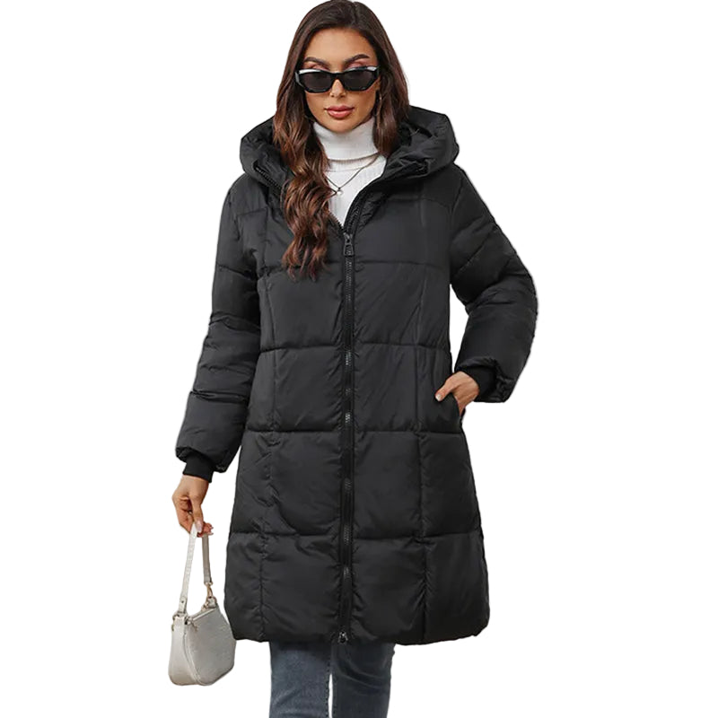 Warmer und kuscheliger, winddichter langer Wintermantel für Damen