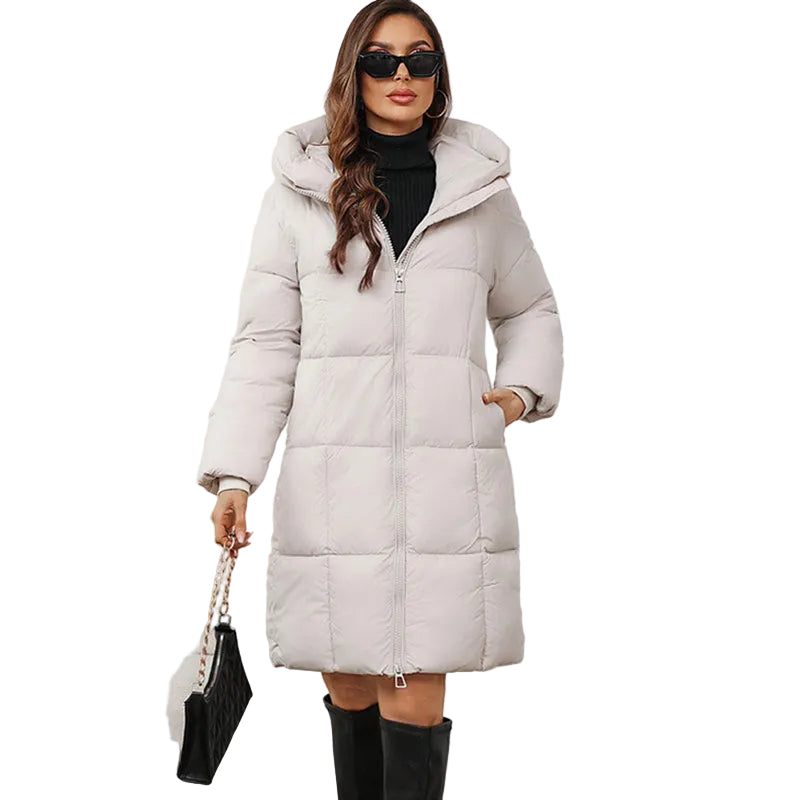 Warmer und kuscheliger, winddichter langer Wintermantel für Damen