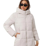 Warmer und kuscheliger, winddichter langer Wintermantel für Damen