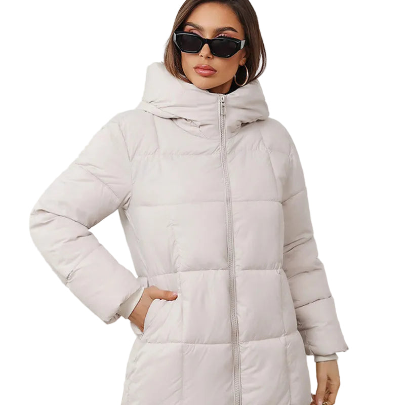 Warmer und kuscheliger, winddichter langer Wintermantel für Damen