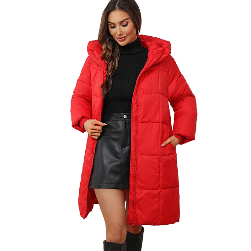 Warmer und kuscheliger, winddichter langer Wintermantel für Damen